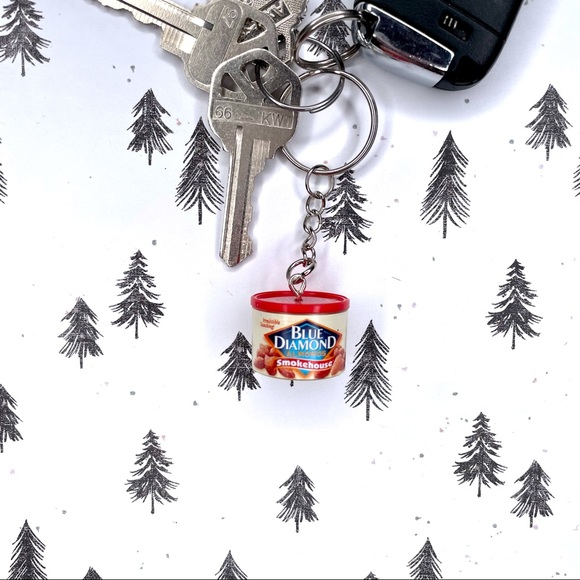 Smokehouse Almonds Keychain | Handmade | Mini Brands | Quirky | Fun | NWOT - Picture 5 of 15